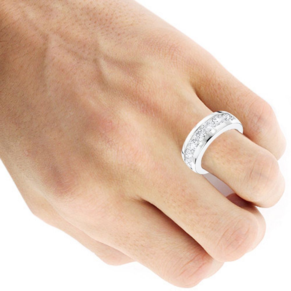 Men's 7 Diamond Wide Wedding Band