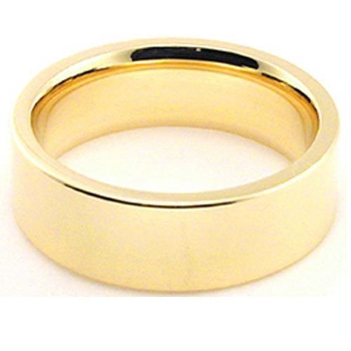 14K Gold 6mm High Polished Flat Comfort Fit Wedding Band