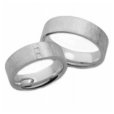 Platinum His & Hers 0.15 ct Diamond 033 Wedding Band Set HH033PLAT