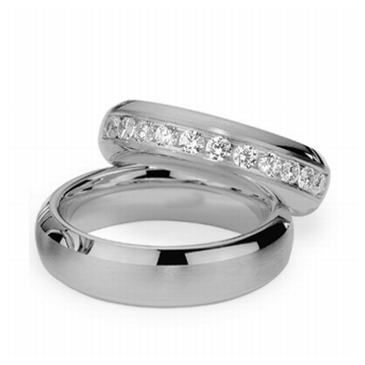 Platinum His & Hers 0.60 ct Diamond 072 Wedding Band Set HH072PLAT