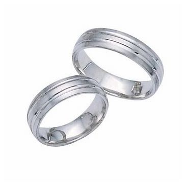 Platinum His & Hers Classic Gold 099 Wedding Band Set HH099PLAT