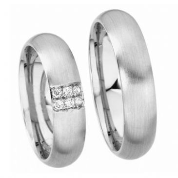 Platinum His & Hers Gold 6 0.02 ct Diamonds 137 Wedding Band Set HH137PLT