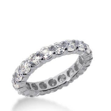 18k Gold Diamond Eternity Wedding Bands, Shared Prong Setting 3.00 ct. DEB10015118K