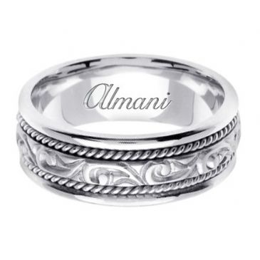 950 Platinum 7mm Handmade Wedding Ring 069 Almani