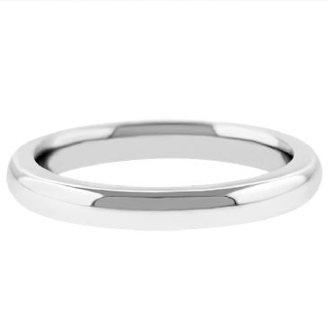 18k White Gold 3mm Comfort Fit Dome Wedding Band Super Heavy Weight