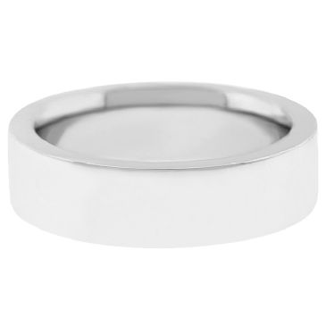 14k White Gold 7mm Flat Wedding Band Super Heavy Weight