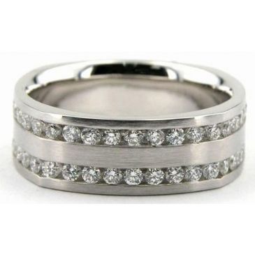 Platinum 950 7mm Diamond Wedding Bands Rings 0891