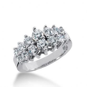 950 Platinum Diamond Wedding Ring 14 Round Brilliant Diamonds 1.10ctw 161WR1757PLT