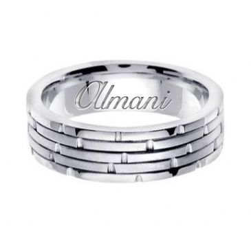 950 Platinum 6.5mm Handmade Wedding Ring 126 Almani