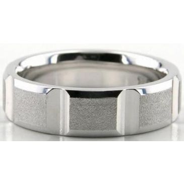 Platinum 950 6mm Diamond Cut Wedding Band 606