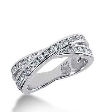 950 Platinum Diamond Anniversary Wedding Ring 40 Round Brilliant Diamonds 1.00ctw 282WR1319PLT