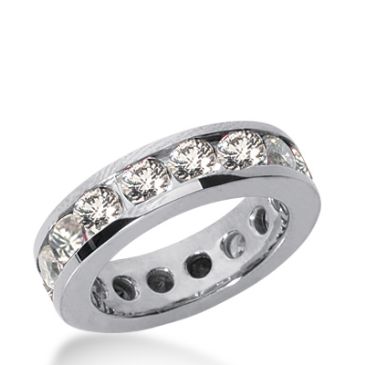 18k Gold Diamond Eternity Wedding Bands, Channel Setting 4.00 ct. DEB1412518K