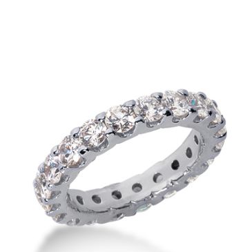 950 Platinum Diamond Eternity Wedding Bands, Wide Shared Prong Setting 2.50 ct. DEB16715PLT