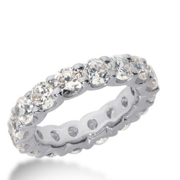 950 Platinum Diamond Eternity Wedding Bands, Wide Shared Prong Setting 6.00 ct. DEB16745PLT