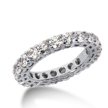 18k Gold Diamond Eternity Wedding Bands, Shared Prong Setting 3.00 ct. DEB1771518K