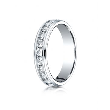 14k White Gold 4MM Channel Set  Eternity Ring.