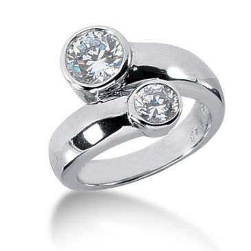 14K Double Bezel Set Round Brilliant Diamond Anniversary Ring (1.5ctw.)