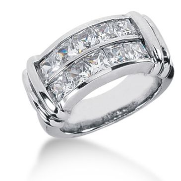 14K Princess Cut Double Channel Diamond Anniversary Ring (2.70ctw.)