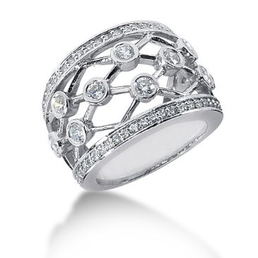 14K Open Spaced Links Round Brilliant Diamond Anniversary Ring (1.34ctw.)