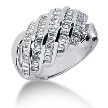 14K Angled Straight Baguette Diamond Anniversary Ring (1.4ctw.)