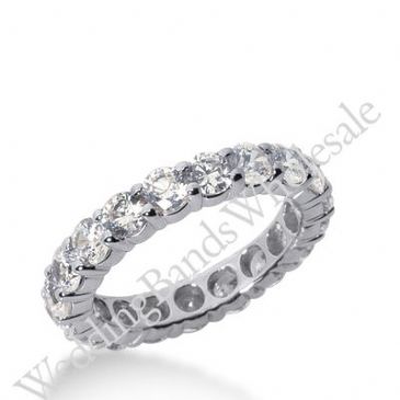 14k Gold Diamond Eternity Wedding Bands, Shared Prong Setting 3.00 ct. DEB10015114K