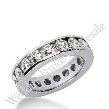 14k Gold Diamond Eternity Wedding Bands, Channel Setting 3.00 ct. DEB4212014K