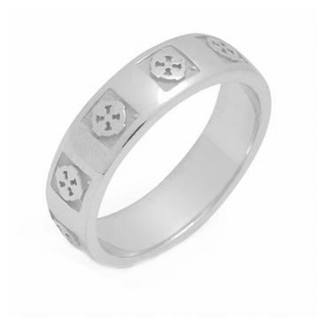 950 Platinum 5.5mm Celtic Cross Wedding Band C4013