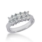 14K White Gold Crown Design Diamond Anniversary Ring (1.0ctw.)